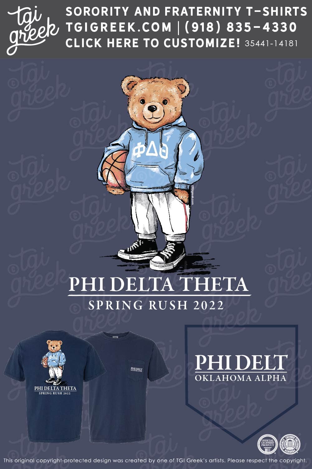 Grateful Dead Golfing Bear Fraternity Rush T-Shirt - Peanutstee