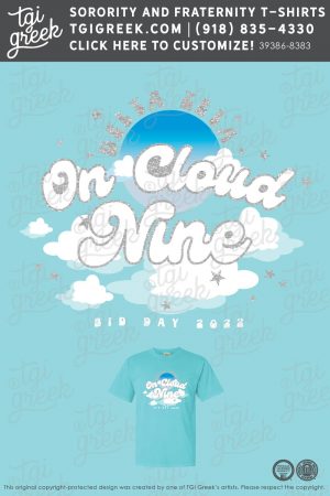 Customizable Bid Day 2022 Shirt Design with Clouds