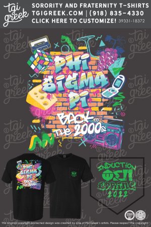 Customizable Phi Sigma Pi Shirt Design with Graffiti