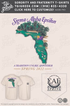 Customizable Sigma Alpha Epsilon Shirt Design with Golf Course